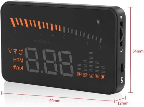 3'' Car HUD Head-Up Display Colorful Dashboard Projector Speed Warning System with OBDII/EUOBD Interface Vehicle Speed MPH/KPM Car Electrical Supplies GPS Heads Up Display for Cars in Saudi Arabia
