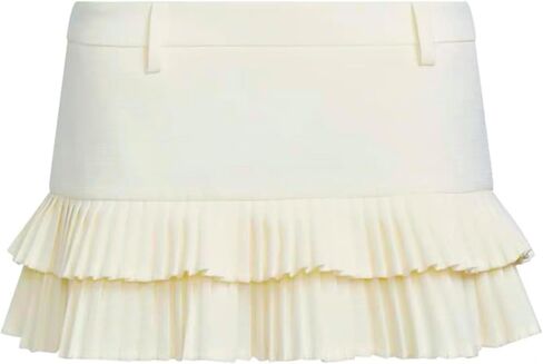 Pleated Skirts for Women Double Ruffle Mini Skirt Low Rise Sexy Pleated Skort for Going Out and Layered Ruffle Skirt in Kuwait