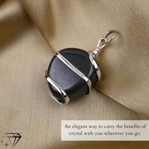 Obsidian Crescent Moon Healing Crystal Necklace - Power, Confidence & Inner Strength Stone Pendant in Kuwait