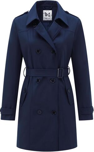 KVE Women's Trench Coat Double Breadged Classic Long Coat Fashion Outerwear in Kuwait