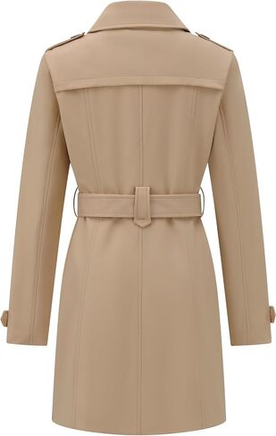 KVE Women's Trench Coat Double Breadged Classic Long Coat Fashion Outerwear in Kuwait