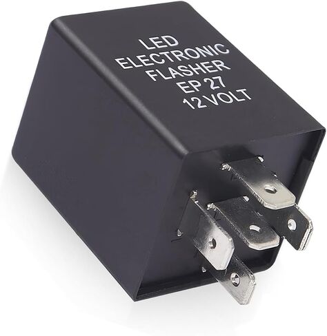 SHAKAS EP27 LED Flasher Relay ، 12 فولت 5 دبوس إشارة الإشارة مرحل فلااي فائض ، التوصيل والتشغيل ملحق لإصلاح الإشارة الإشارة المضاد للماء ، لمعظم شاحنات السيارات (سوداء) in Saudi Arabia