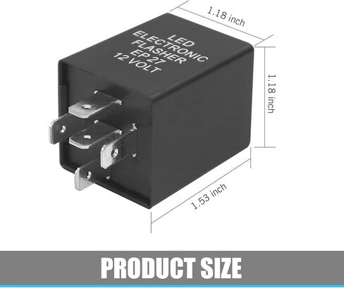 SHAKAS EP27 LED Flasher Relay ، 12 فولت 5 دبوس إشارة الإشارة مرحل فلااي فائض ، التوصيل والتشغيل ملحق لإصلاح الإشارة الإشارة المضاد للماء ، لمعظم شاحنات السيارات (سوداء) in Saudi Arabia