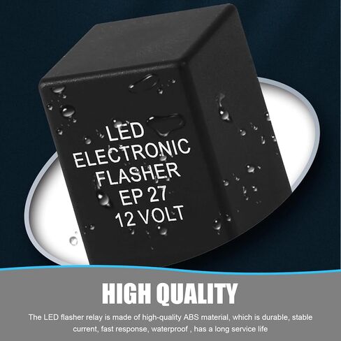 SHAKAS EP27 LED Flasher Relay ، 12 فولت 5 دبوس إشارة الإشارة مرحل فلااي فائض ، التوصيل والتشغيل ملحق لإصلاح الإشارة الإشارة المضاد للماء ، لمعظم شاحنات السيارات (سوداء) in Saudi Arabia