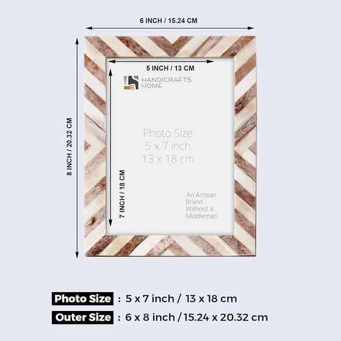 Handicrafts Home 5x7 Picture Frames Set of 3, Made Mother of Pearl, Covered by Plexiglass Display 5x7 Pictures, for Table Top Display and Wall Mounting Photo Frame, White in Saudi Arabia