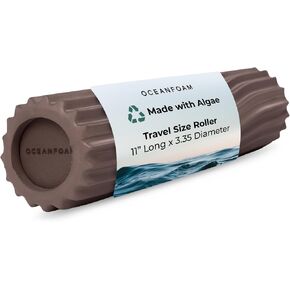 Oceanfoam Ripple Roller - أسطوانة إسفنجية لتدليك العضلات لآلام الظهر والتمدد - مموج مريح - اليوغا وألعاب القوى والعافية - صغير الحجم، حجم السفر، 11 بوصة × 3.35 بوصة - رخامي هنتر in Kuwait