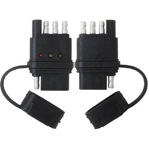 Sturdy ABS 4 PIN Trailer Plug Tester | نهاية مزدوجة (ذكر/أنثى) الأسلاك واختبار الضوء مع مصابيح LED مشرقة لإشارة الدوران ، أضواء الذيل in Kuwait