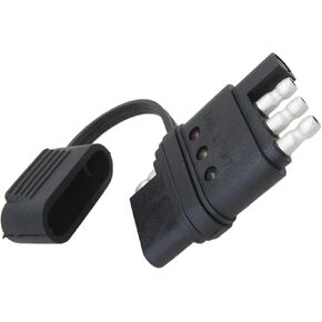 Sturdy 4-Way 4 Pin Trailer Plug Tester | اختبار مصباح LED مضغوط لإشارات الدوران وأضواء الذيل | رجل موصل الذكور/الإناث. in Kuwait