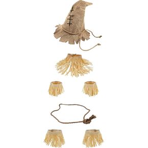 Nicky Bigs Novelties Brown Burlap Scarcrow Hat & Straw Kit Fit Fit Date Shice Raffia Straw Halloween Assume 11 قطعة ملحق للبالغين Cosplay & Fall Decorts in Kuwait