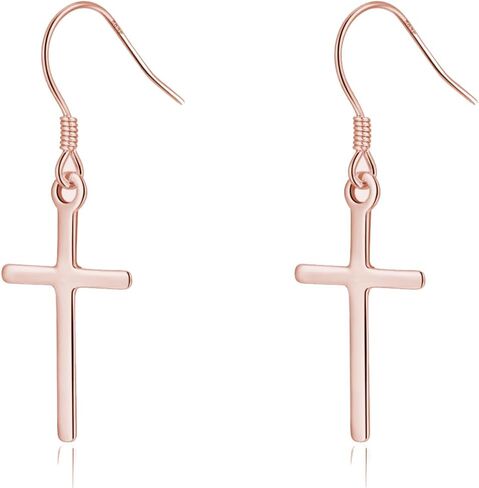 SLUYNZ 925 Sterling Silver Cross Dangle Earrings for Women Teens Cross Drop Earrings Dangle in Saudi Arabia