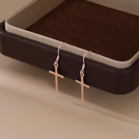SLUYNZ 925 Sterling Silver Cross Dangle Earrings for Women Teens Cross Drop Earrings Dangle in Saudi Arabia