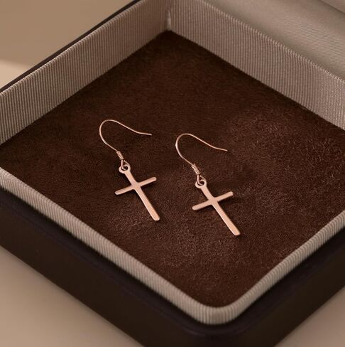 SLUYNZ 925 Sterling Silver Cross Dangle Earrings for Women Teens Cross Drop Earrings Dangle in Saudi Arabia