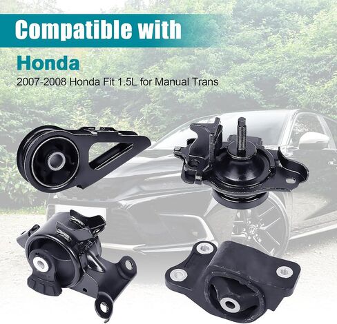 Engine Motor & Transmission Mount Kit 4pcs Compatible with Fits 2007-2008 Honda L4 1.5L Replace A4541 AM500 A4552 A4538 in Saudi Arabia