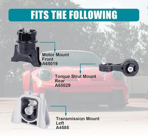 Engine Motor & Transmission Mount Kit 4pcs Compatible with Fits 2007-2008 Honda L4 1.5L Replace A4541 AM500 A4552 A4538 in Kuwait