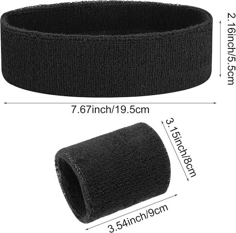 yolev 3pieces sweatband set ، عصابة الرأس الرياضية والمعصم ، مجموعة من عصابة رأس واحدة و 2 معصم ، للرجال والنساء الرياضيين ، باللونين الأسود والنيون الأخضر ، مقاس واحد (أخضر فاتح) in Kuwait