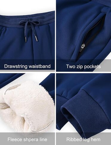 Unisex Boys Girls Sherpa Lined Fleece Sweatpants Jogger Pants Active Athletic Casual Winter Warm in Saudi Arabia