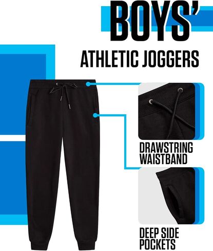 Tuff Guys Boys Spectpants - Performance Active Fleece Boys Joggers Pantics Athletic Pants للتدريب على الجري والتمرين (الحجم: 8-16) in Saudi Arabia