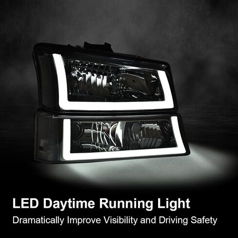 مجموعة مصباح LED PIT66 متوافقة مع 03-06 Chevy Silverado 1500 2500 3500 HD Model/03-06 Avalanche 1500 2500 (Fit No Cladding فقط) in Saudi Arabia