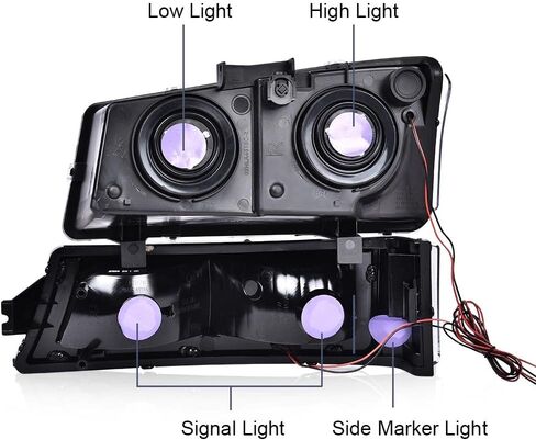 مجموعة مصباح LED PIT66 متوافقة مع 03-06 Chevy Silverado 1500 2500 3500 HD Model/03-06 Avalanche 1500 2500 (Fit No Cladding فقط) in Saudi Arabia