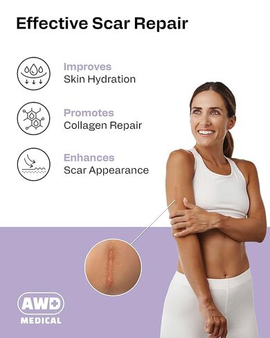 AWD Silicone Scar Sheets for Surgical Scars - Seamless Medical Grade Silicone Scar Tape for C Section, Tummy Tuck Tape - Silicone Skin Patches After Surgery Must Haves (1.6" x 60" Seamless Roll) in Kuwait