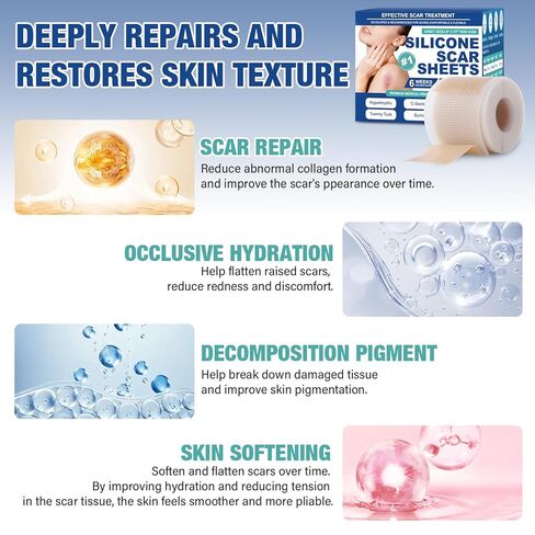 Silicone Scar Sheets,Silicone Scar Tape(1.6"x 158" Roll-4 meters),Silicone Scar Sheets for Surgical Scars,Keloid Bump Removal,Scar Tape for Surgical,C-Section,Tummy Tuck,Keloid Scars in Kuwait