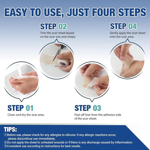 Silicone Scar Sheets,Silicone Scar Tape(1.6"x 158" Roll-4 meters),Silicone Scar Sheets for Surgical Scars,Keloid Bump Removal,Scar Tape for Surgical,C-Section,Tummy Tuck,Keloid Scars in Kuwait