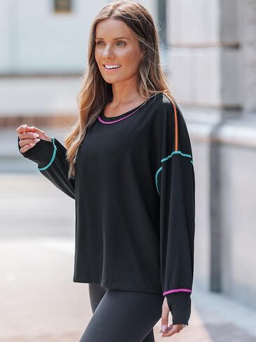 Popvil Open Back Prockout Tops for Women Long Sleeve Lightweight Mostitic Shirt for Gym Yoga Hiking Attill in Kuwait