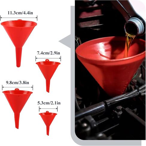 10 Pcs Automotive Funnels Set, Wide Mouth Fuel Funnels, Plastic Long Neck Oil Flexible Right Angle Funnelss with Detachable Spout and Filter, Plastic Funnel Set for Water Gasoline Coolant Engine Oil in Saudi Arabia
