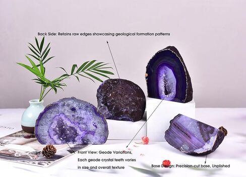 Amoystone Teal Agate Geode Decor ، Natural Vis Crystal Rock للشفاء ، حجر غير منتظم صغير لغرفة النوم ، المكتب ، المكتب (1-1.5 رطل) in Saudi Arabia