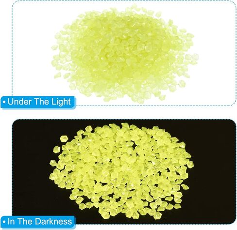 3000pcs Glow Rocks 3-5mm Glow Pebbles Decoration in The Dark Luminous Stones Decor DIY Decorative Yellow for Garden, Potted Plant, Fish Tank in Saudi Arabia