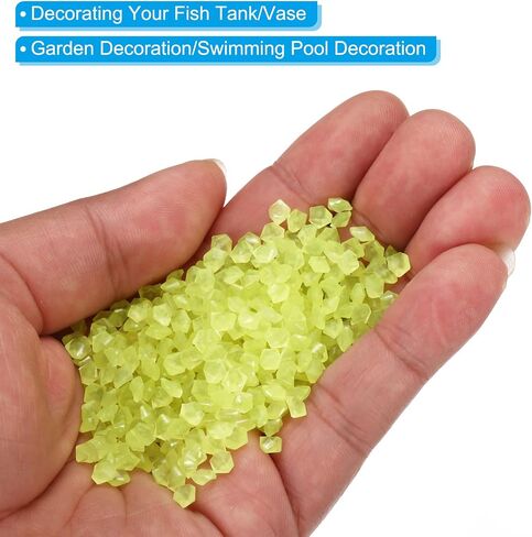 3000pcs Glow Rocks 3-5mm Glow Pebbles Decoration in The Dark Luminous Stones Decor DIY Decorative Yellow for Garden, Potted Plant, Fish Tank in Saudi Arabia