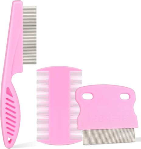 4 Pack Double sided Pet Combs,Fine Tooth Comb, Grooming Flea Tick Lice Dandruff Removal Fine Tooth Hair Combs for Cats Dogs Puppy in Kuwait