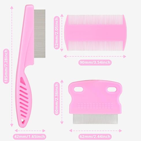 4 Pack Double sided Pet Combs,Fine Tooth Comb, Grooming Flea Tick Lice Dandruff Removal Fine Tooth Hair Combs for Cats Dogs Puppy in Kuwait