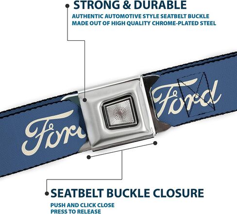 Ford Belt, Seatbelt Buckle, Ford Script Blue White in Saudi Arabia
