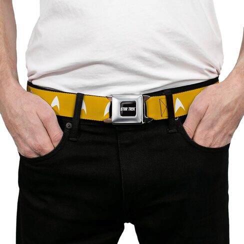 Star Trek Belt, Seatbelt Buckle Belt, Star Trek Starfleet Insignia Golden Yellow White, Adjustable in Saudi Arabia