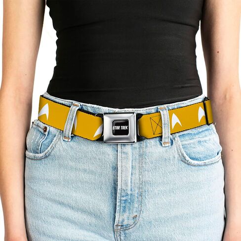 Star Trek Belt, Seatbelt Buckle Belt, Star Trek Starfleet Insignia Golden Yellow White, Adjustable in Saudi Arabia