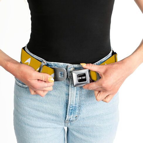 Star Trek Belt, Seatbelt Buckle Belt, Star Trek Starfleet Insignia Golden Yellow White, Adjustable in Saudi Arabia