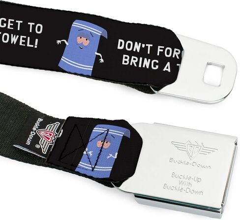 South Park Belt, Seatbelt Buckle, Towlie Dont Forget To Bring A Towel Pose Black in Saudi Arabia