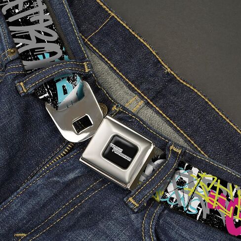 Transformers Belt, Seatbelt Buckle Belt, Transformers Icons and Names Graffiti Collage Multi Color, Adjustable in Saudi Arabia
