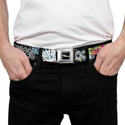 Transformers Belt, Seatbelt Buckle Belt, Transformers Icons and Names Graffiti Collage Multi Color, Adjustable in Saudi Arabia