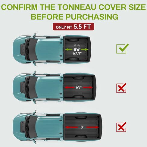 AutoSaver88 FRP Hard Tri-Fold Bed Truck Bed Tonneau Cover Fits for Ford F-150 F150 2015-2025 5.5ft bed (Exclse Raptor) in Kuwait