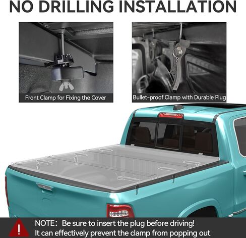 AutoSaver88 FRP Hard Tri-Fold Bed Truck Bed Tonneau Cover Fits for Ford F-150 F150 2015-2025 5.5ft bed (Exclse Raptor) in Kuwait