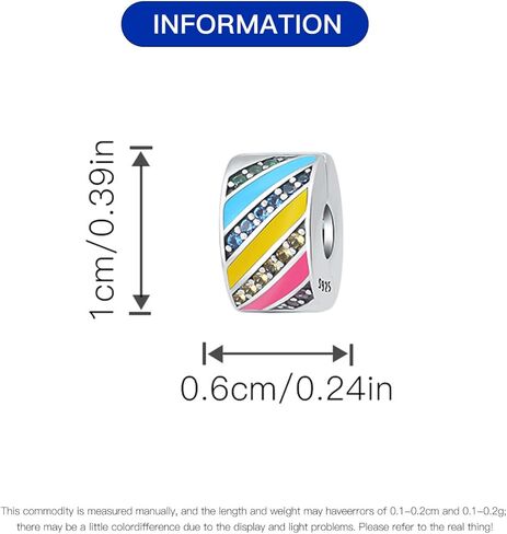 PANPOKI Clip Spacer Charm for Bracelet Clip Lock Stopper Bead Spacer Chain Charms for 925 Sterling Silver Dangle Pendant Bead with Cubic Zirconia for Birthday Mother's Day Jewelry Women Girls Gifts in Kuwait