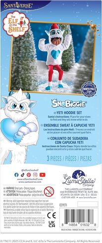 The Elf on the Shelf Claus Couture Collection Yeti Hoodie Set – Cozy Yeti-Themed Elf Outfit with Character Hoodie and Sculpted Slippers – Inspired by SnoBiggie – Scout Elf Not Included in Saudi Arabia