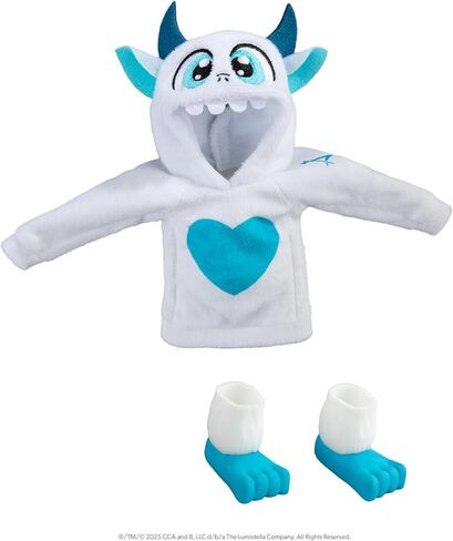 The Elf on the Shelf Claus Couture Collection Yeti Hoodie Set – Cozy Yeti-Themed Elf Outfit with Character Hoodie and Sculpted Slippers – Inspired by SnoBiggie – Scout Elf Not Included in Saudi Arabia