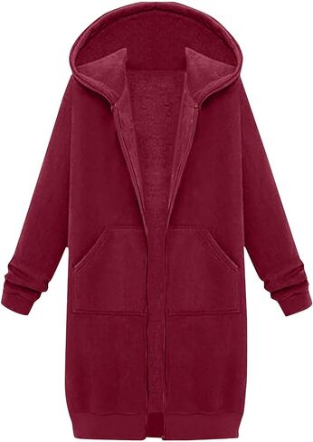 Hoodies For Teen Girls - Fleece Long Zip Up Sweatshirt Jacket, Fall Winter Fashion Outfits, Kids Clothing 5-14 Years in Saudi Arabia