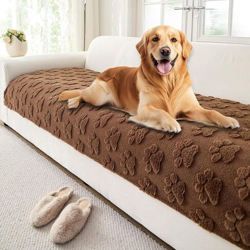 Waterproof Couch Cover for Dogs Washable,Fuzzy Pet Couch Covers for Sofa,Thick Soft Dog Mat Non-Slip Couch Covers for 3 Cushion Couch Sofa Pet Friendly (Grey, 35x82(1pc)) in Kuwait