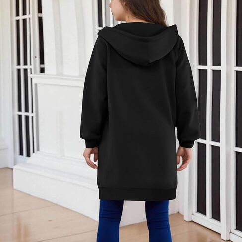 Hoodies For Teen Girls - Fleece Long Zip Up Sweatshirt Jacket, Fall Winter Fashion Outfits, Kids Clothing 5-14 Years in Saudi Arabia