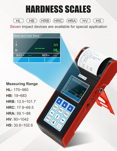 AMTAST Hardness Tester Barcol Impressor Indentation Hardness Tester Durometer for Aluminum and Aluminum Alloys, Resolution 0.5HBa, Portable Hardness Testing Meter HT10 in Saudi Arabia