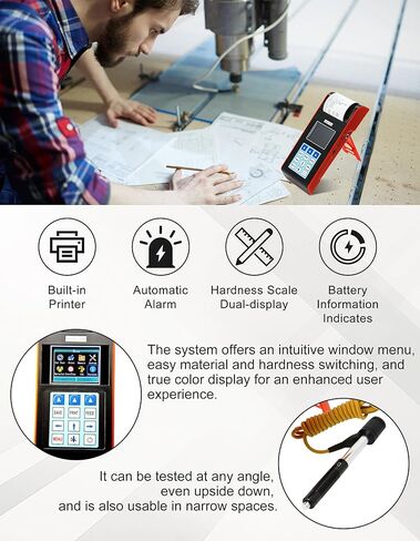 AMTAST Hardness Tester Barcol Impressor Indentation Hardness Tester Durometer for Aluminum and Aluminum Alloys, Resolution 0.5HBa, Portable Hardness Testing Meter HT10 in Saudi Arabia